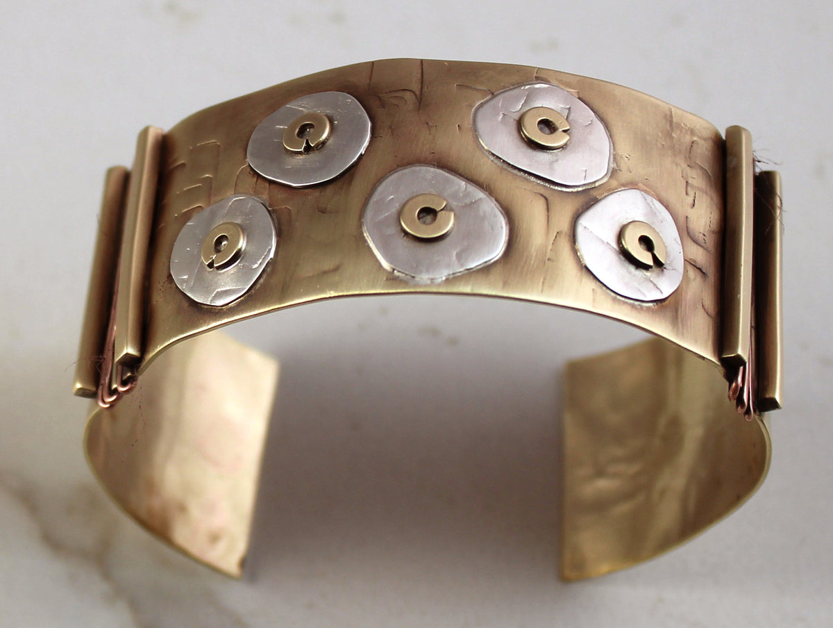 The LILY PAD BRACELET of Sterling and Brass - Whitney Designs Ltd