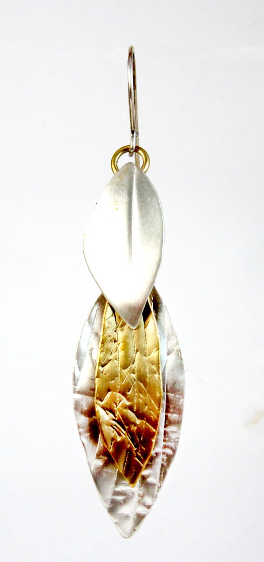 E3520 Elegant Links earrings. Sterling and Brass - Whitney Designs Ltd