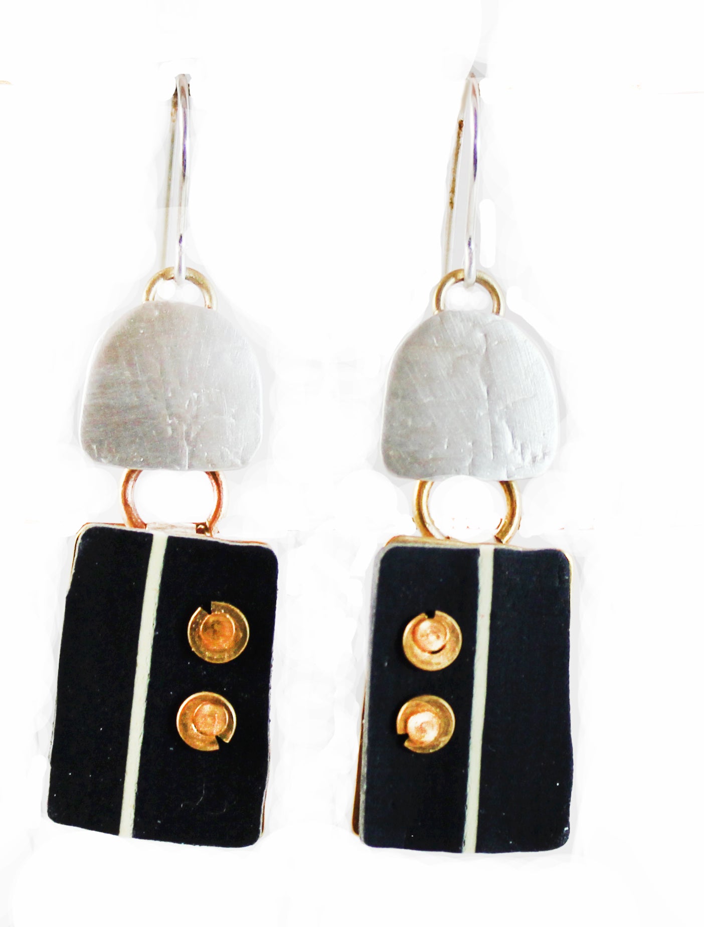 Cosmopolitan Dinner Out Earrings Sterling and Brass - Whitney Designs Ltd