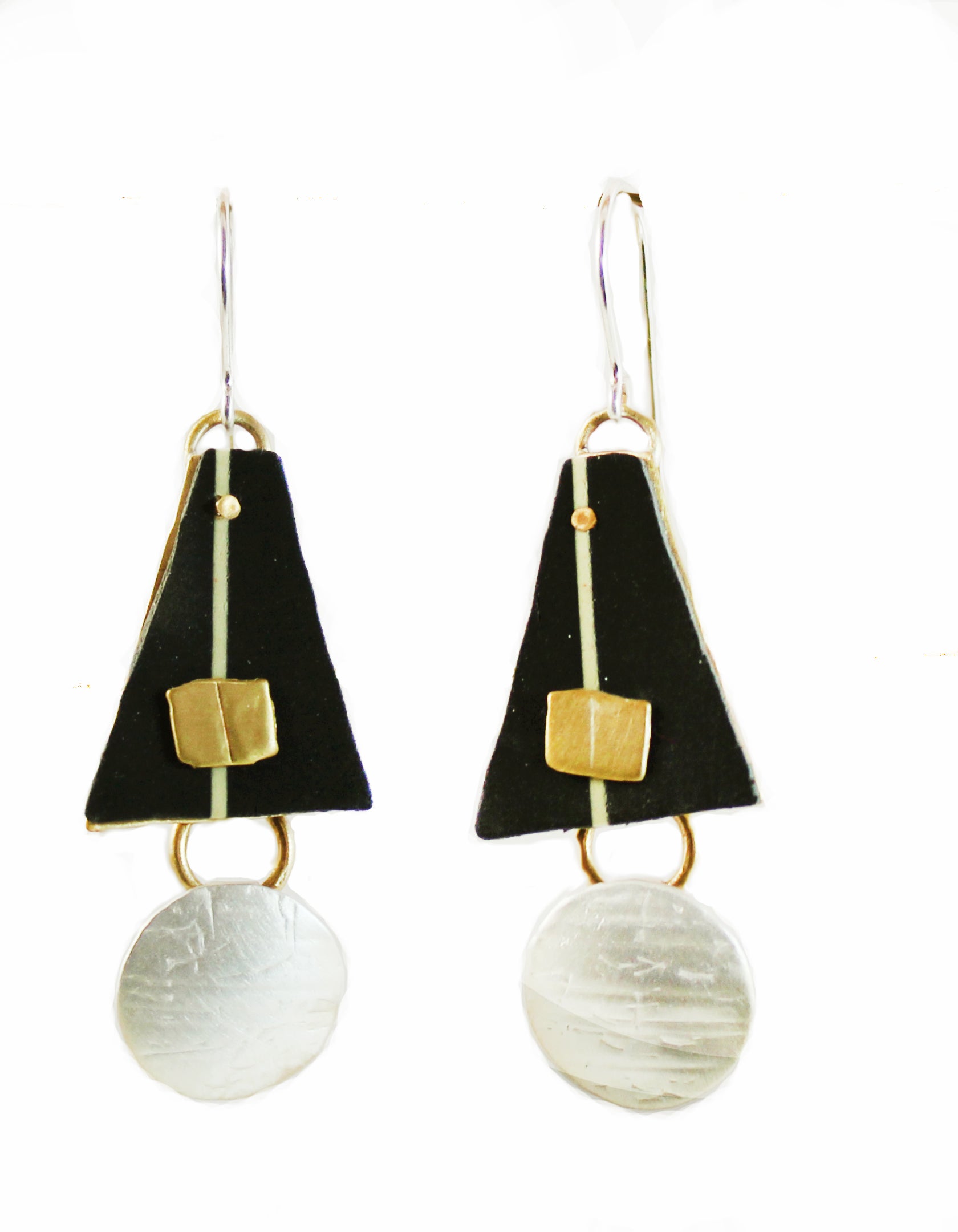 Sterling Dops Dinner Out Earrings Sterling and Brass - Whitney Designs Ltd