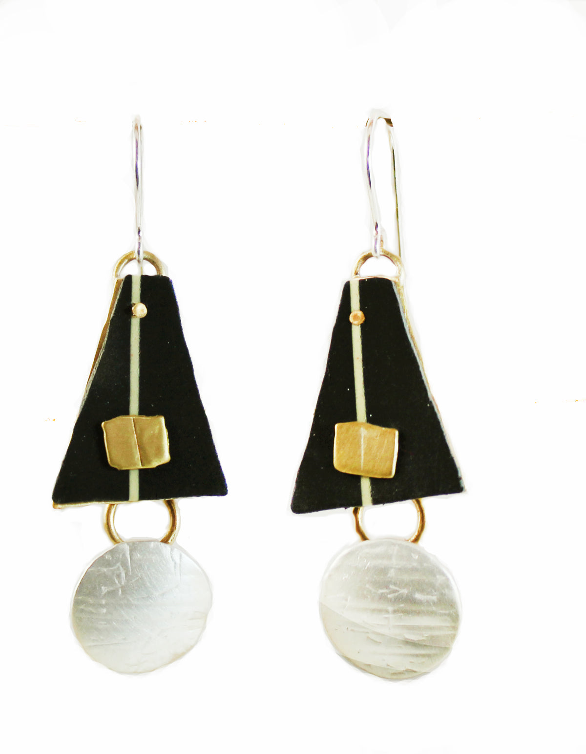 Sterling Dops Dinner Out Earrings Sterling and Brass - Whitney Designs Ltd
