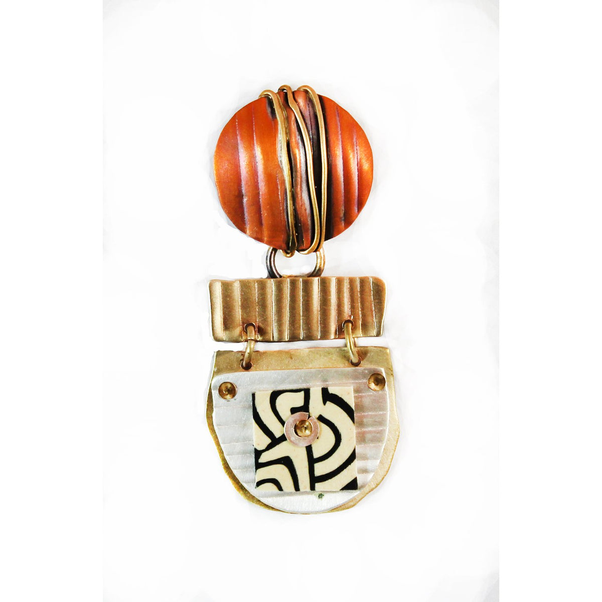 Tapestry earrings . Sterling and Brass. - Whitney Designs Ltd