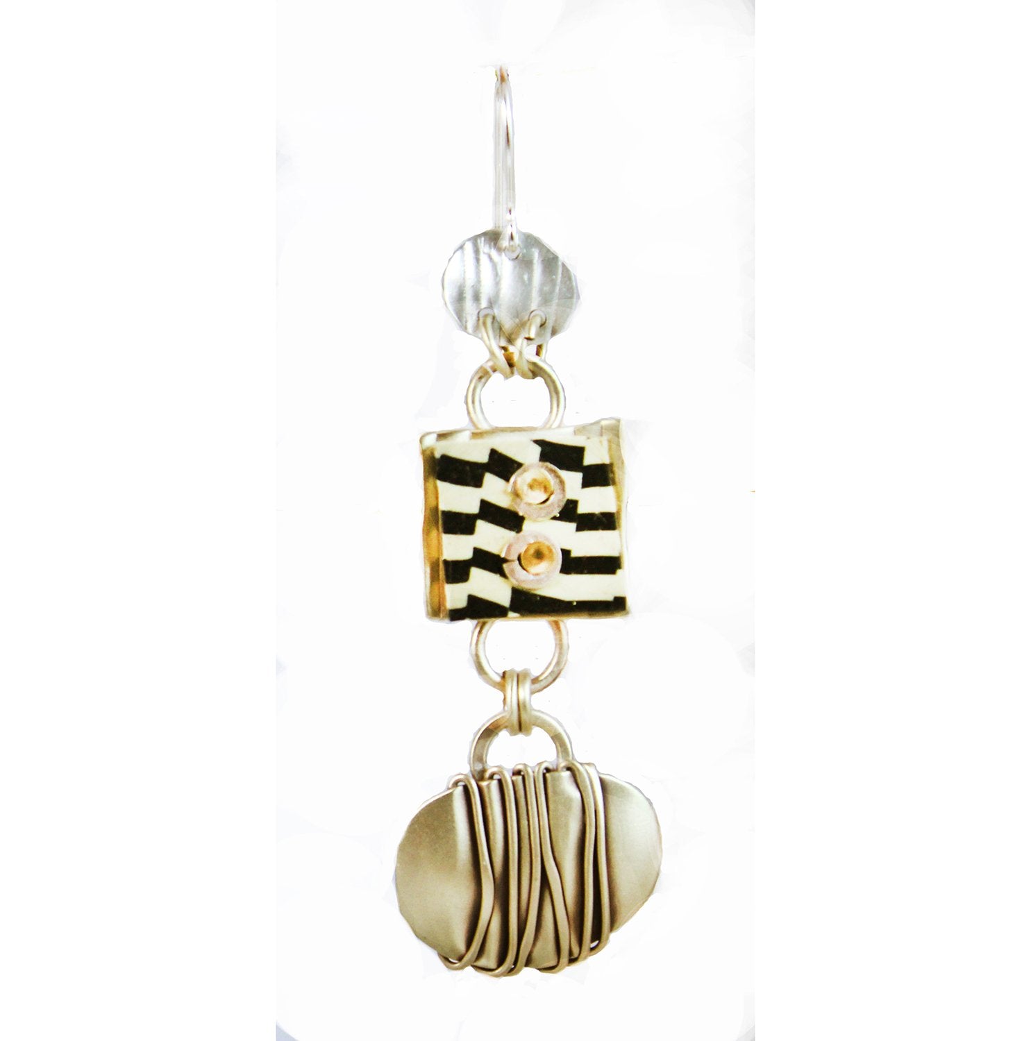 Tapestry earrings . Sterling and Brass. - Whitney Designs Ltd