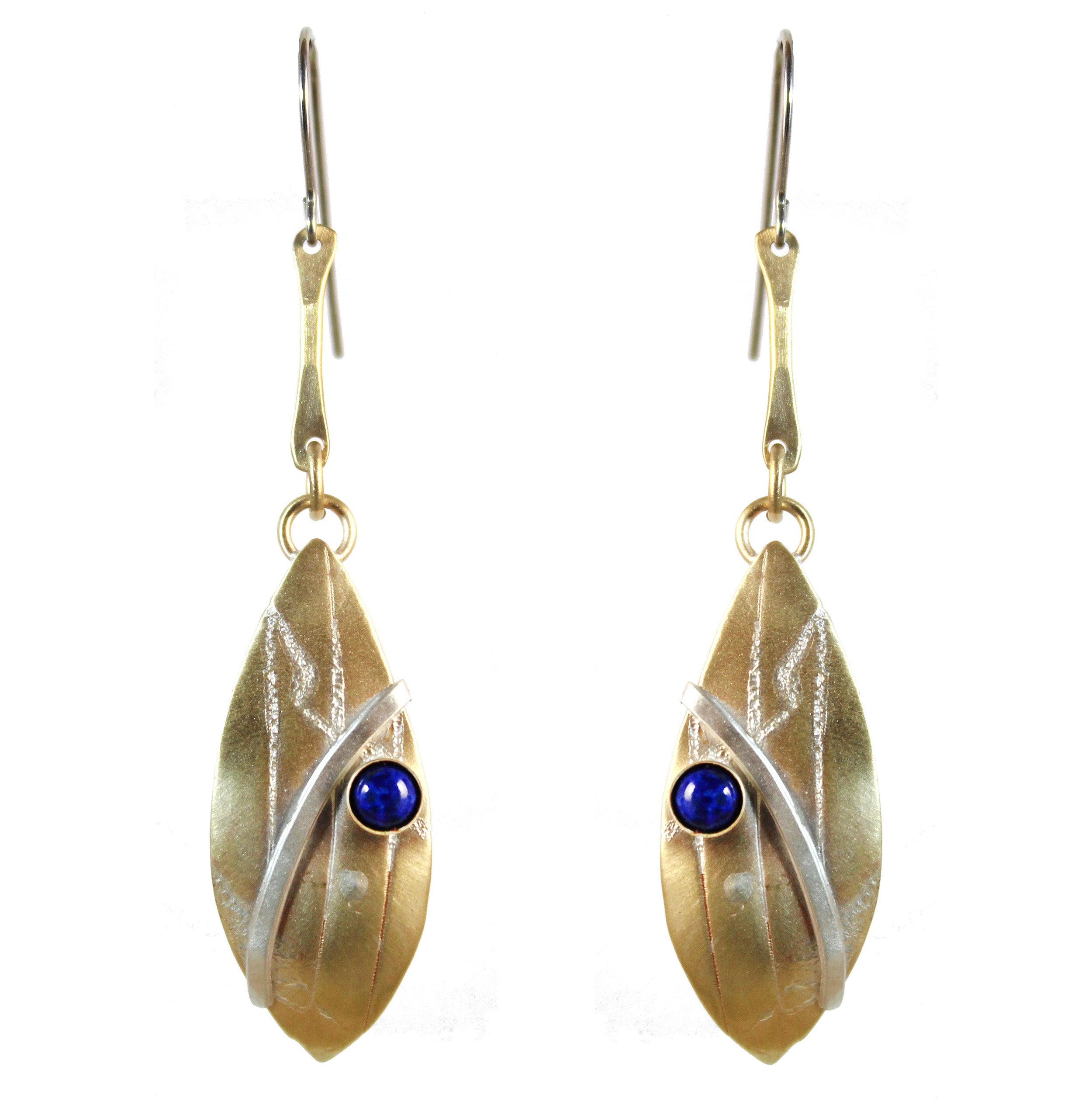 Lapis with Fine Silver Reflections and Brass - Whitney Designs Ltd