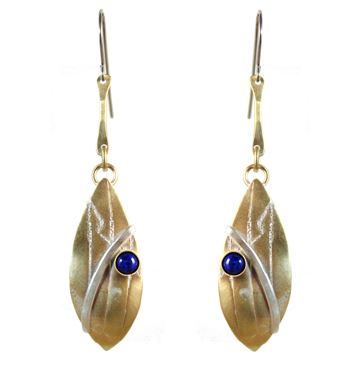 Lapis with Fine Silver Reflections and Brass - Whitney Designs Ltd