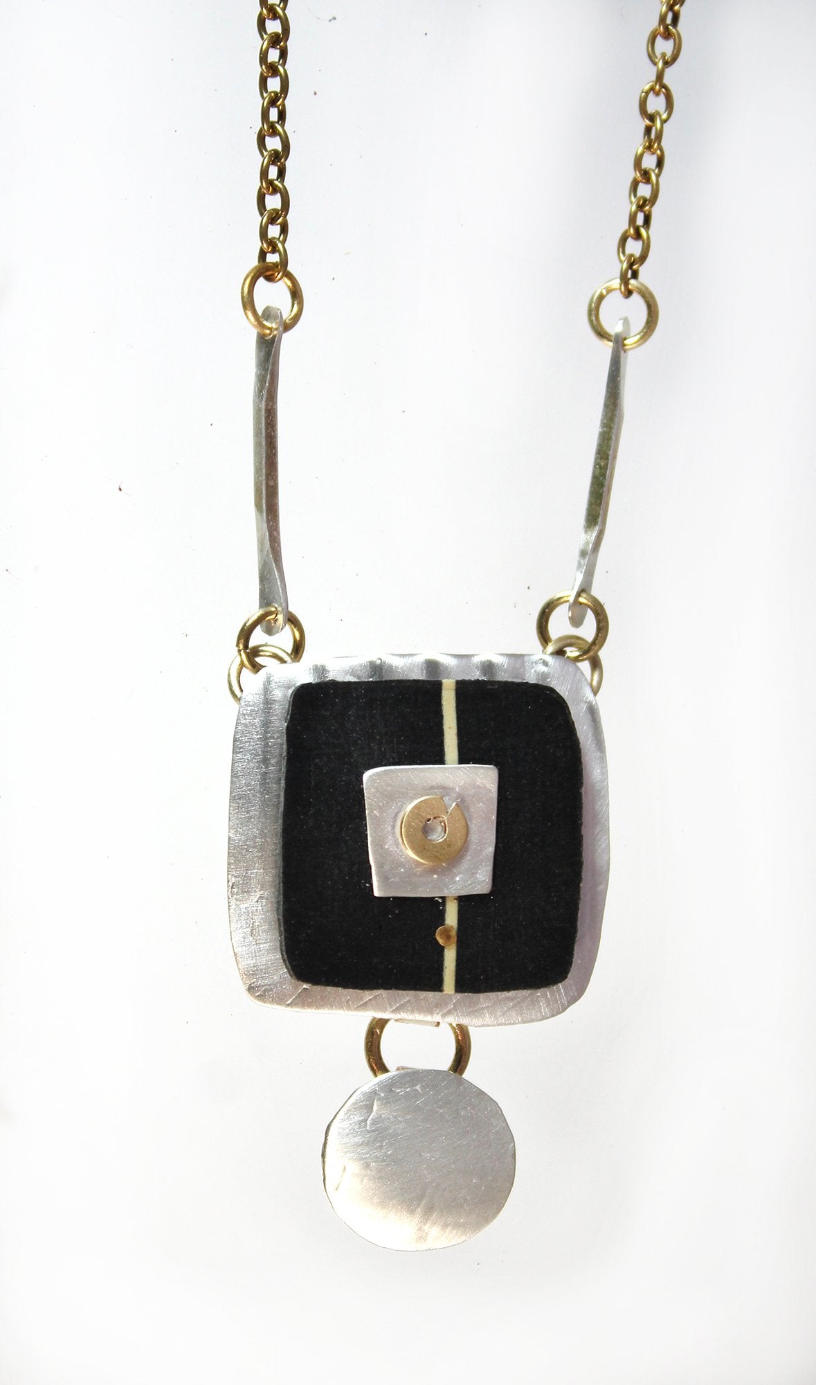 Simple and Stunning Dinner Out Necklace Sterling and Brass - Whitney Designs Ltd