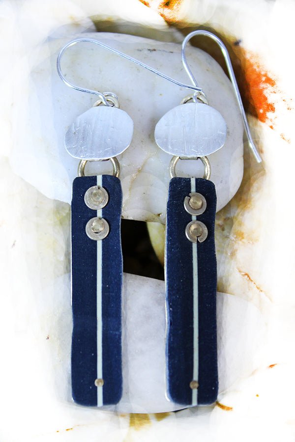 Penthouse Dinner Out Earrings Sterling and Brass - Whitney Designs Ltd