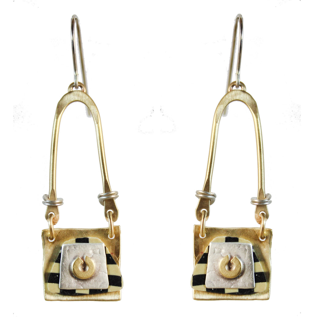 Swinging Tapestry Earrings Sterling and Brass – Whitney Designs Ltd